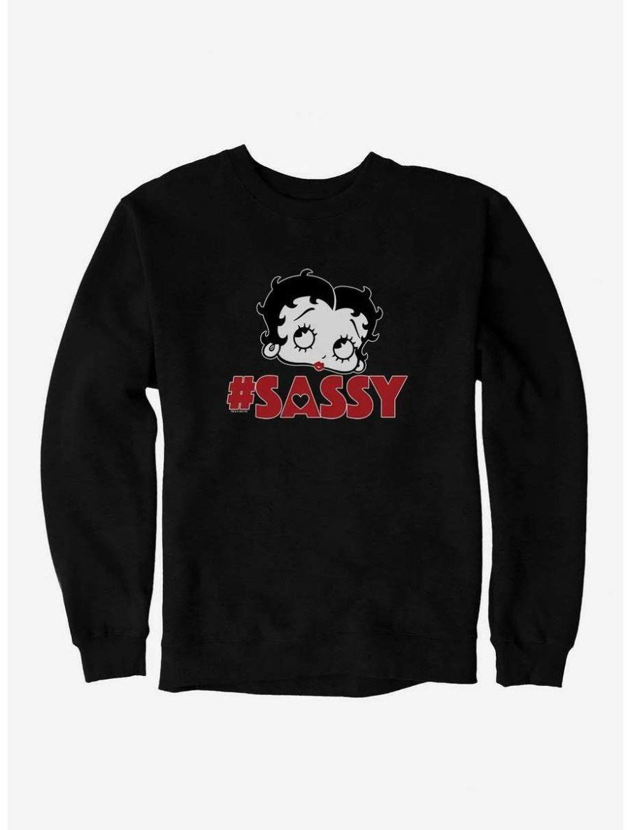 Cartoons * | Cartoons Betty Boop Hashtag Sassy Sweatshirt