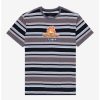 Anime * | Anime Studio Ghibli Howl'S Moving Castle Calcifer Embroidered Striped T-Shirt Boxlunch Exclusive