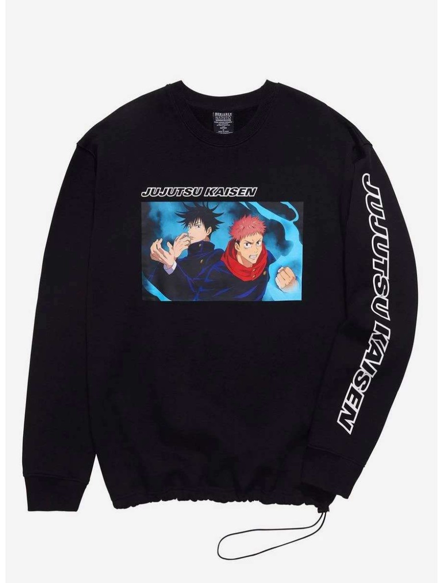 Comedy * | Comedy Jujutsu Kaisen Megumi Fushiguro & Yuji Itadori Character Panel Toggle Crewneck Boxlunch Exclusive