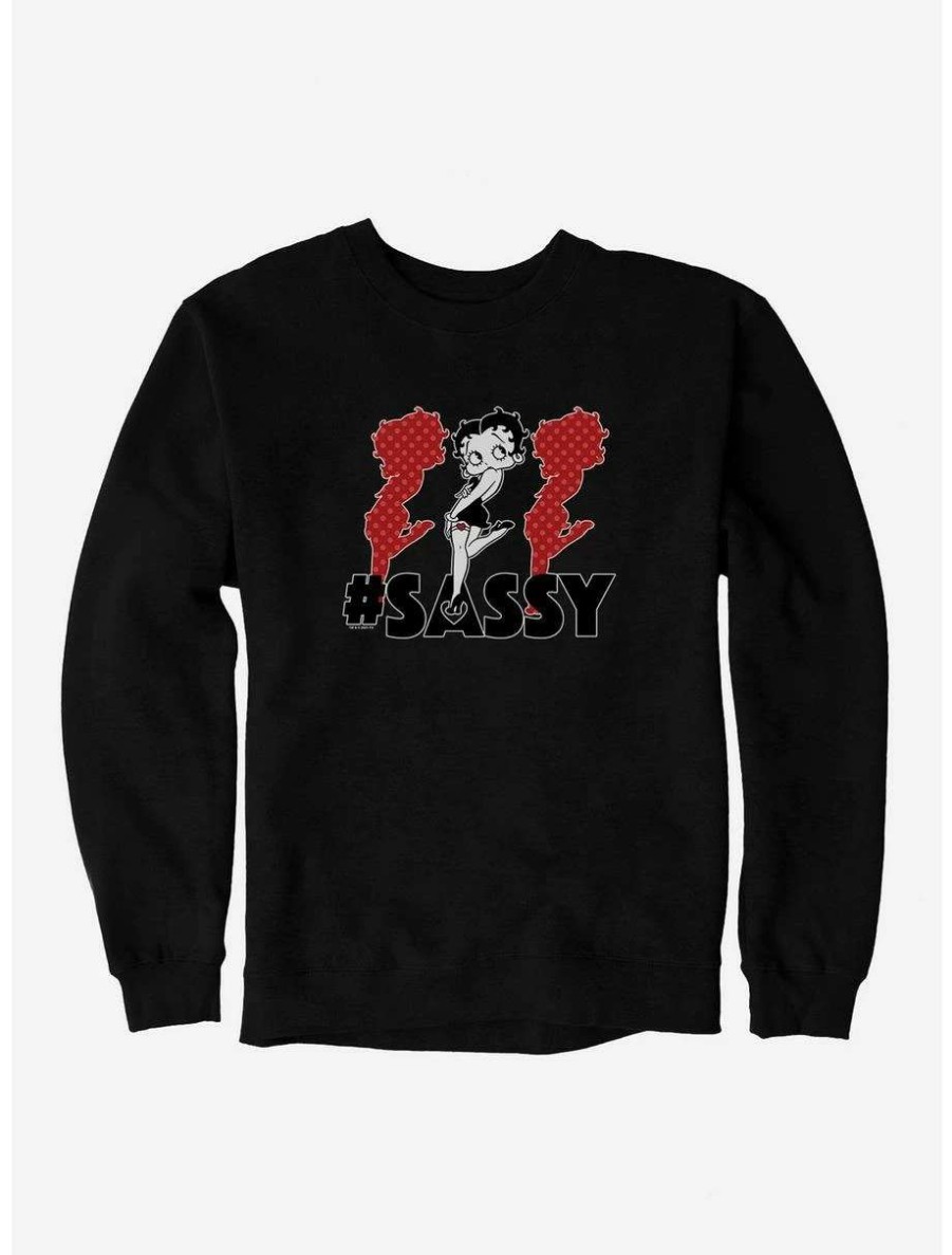 Cartoons * | Cartoons Betty Boop Hashtag Triple The Sass Sweatshirt