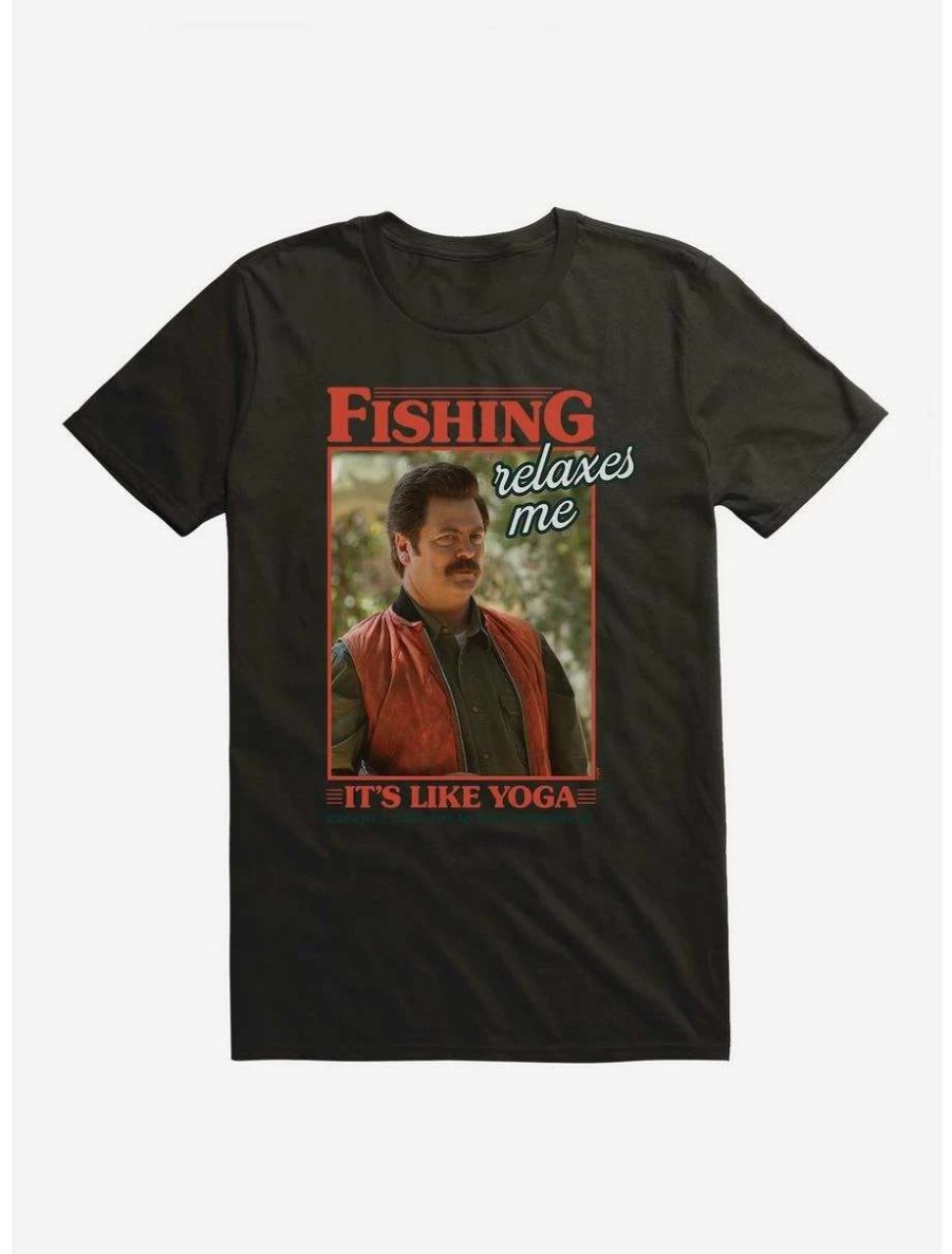 Comedy * | Comedy Parks And Recreation Fishing Like Yoga T-Shirt