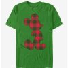 Cartoons * | Cartoons Disney Mickey Mouse Christmas Checkered Mickey T-Shirt