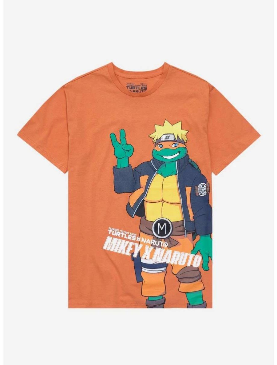 Anime * | Anime Teenage Mutant Ninja Turtles X Naruto Michelangelo As Naruto T-Shirt Boxlunch Exclusive