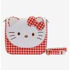 Anime * | Anime Loungefly Sanrio Hello Kitty Gingham Crossbody Bag