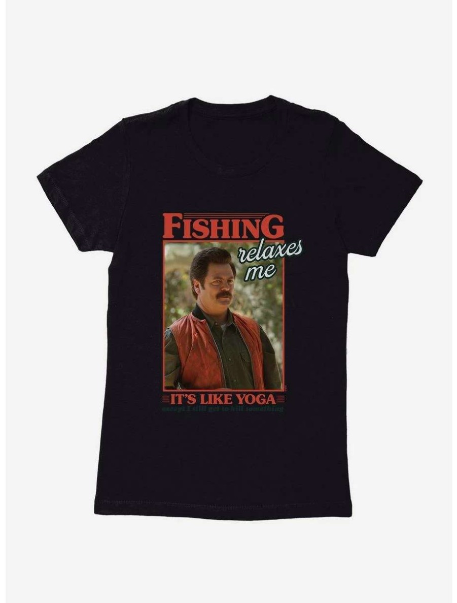 Comedy * | Comedy Parks And Recreation Fishing Like Yoga Womens T-Shirt