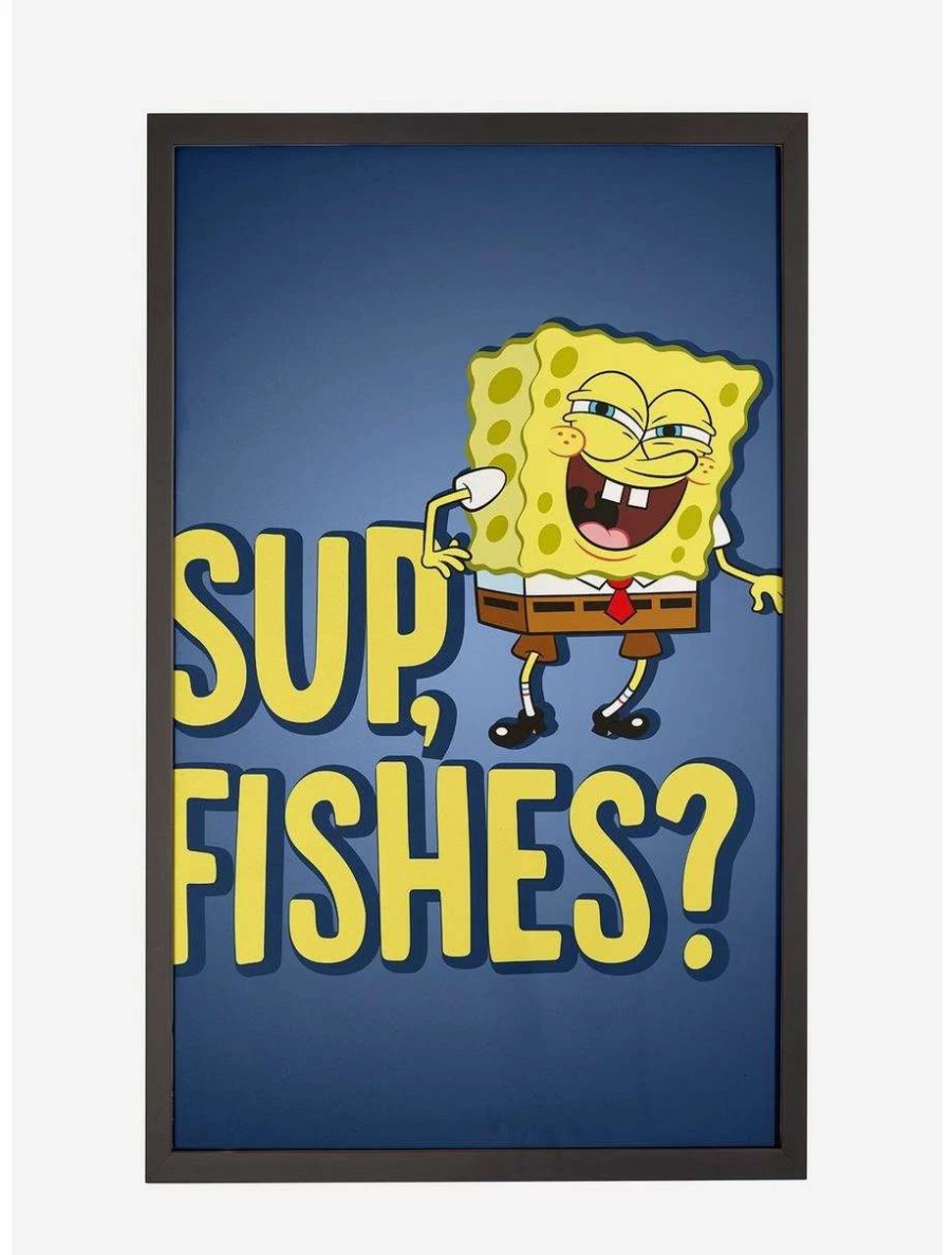 Cartoons * | Cartoons Spongebob Squarepants Sup, Fishes? Framed Poster