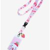 Anime * | Anime Loungefly Sanrio Cinnamoroll & Strawberries Lanyard Boxlunch Exclusive