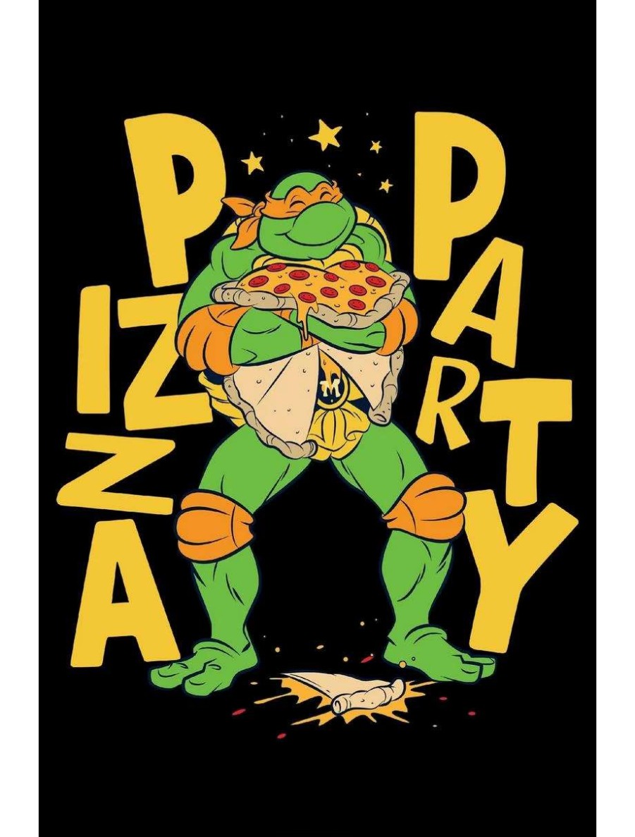 Cartoons * | Cartoons Teenage Mutant Ninja Turtles Michelangelo Pizza Party Poster