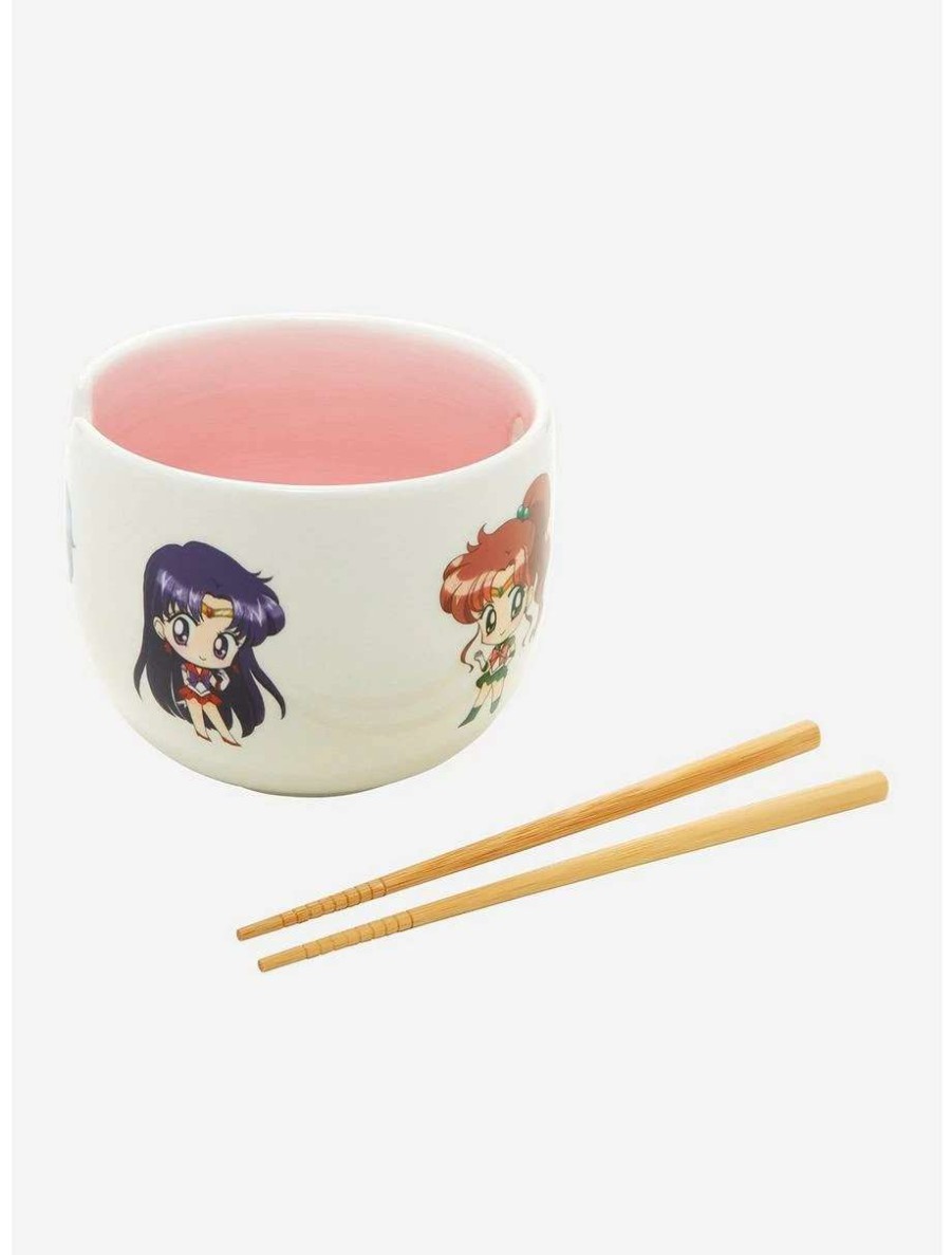 Comedy * | Comedy Sailor Moon Crystal Chibi Sailor Guardians Ramen Bowl With Chopsticks