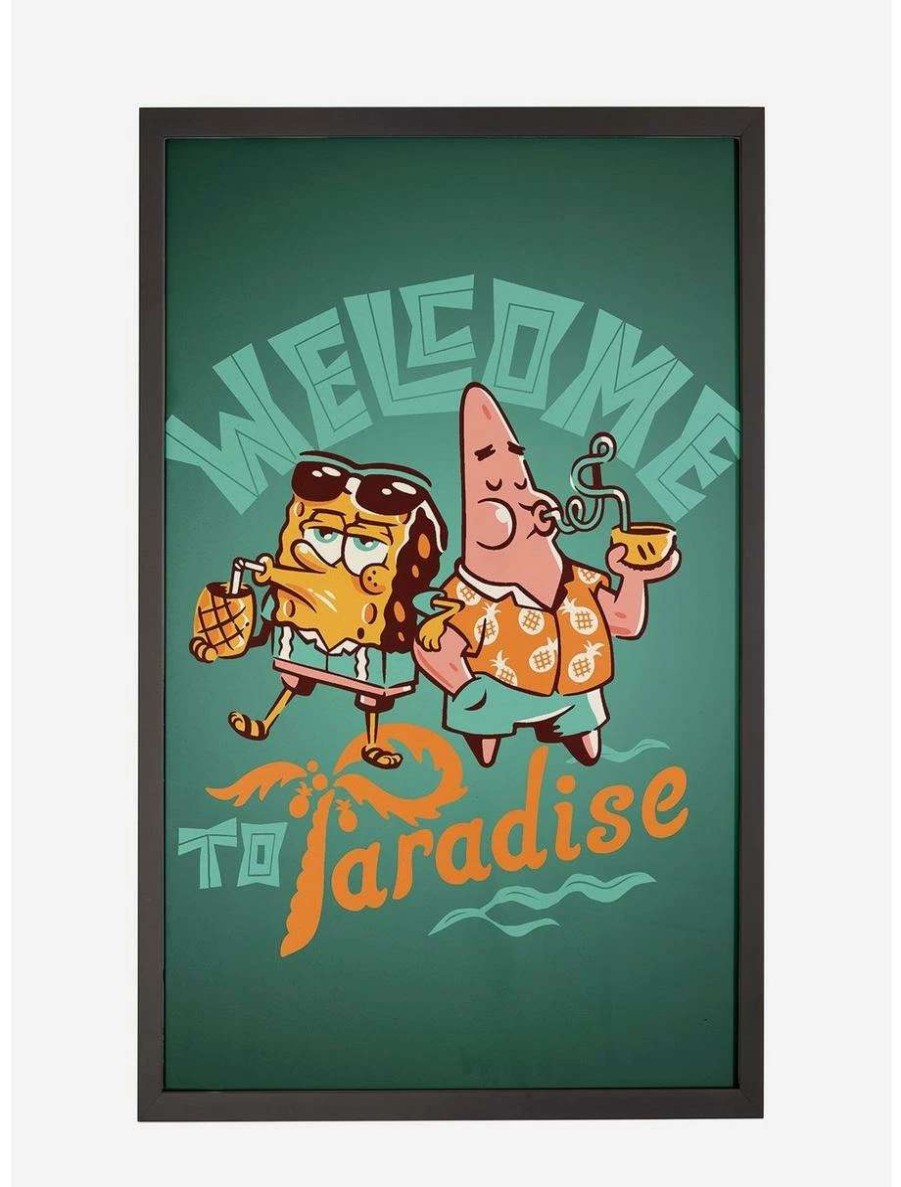 Cartoons * | Cartoons Spongebob Squarepants Welcome To Paradise Framed Poster