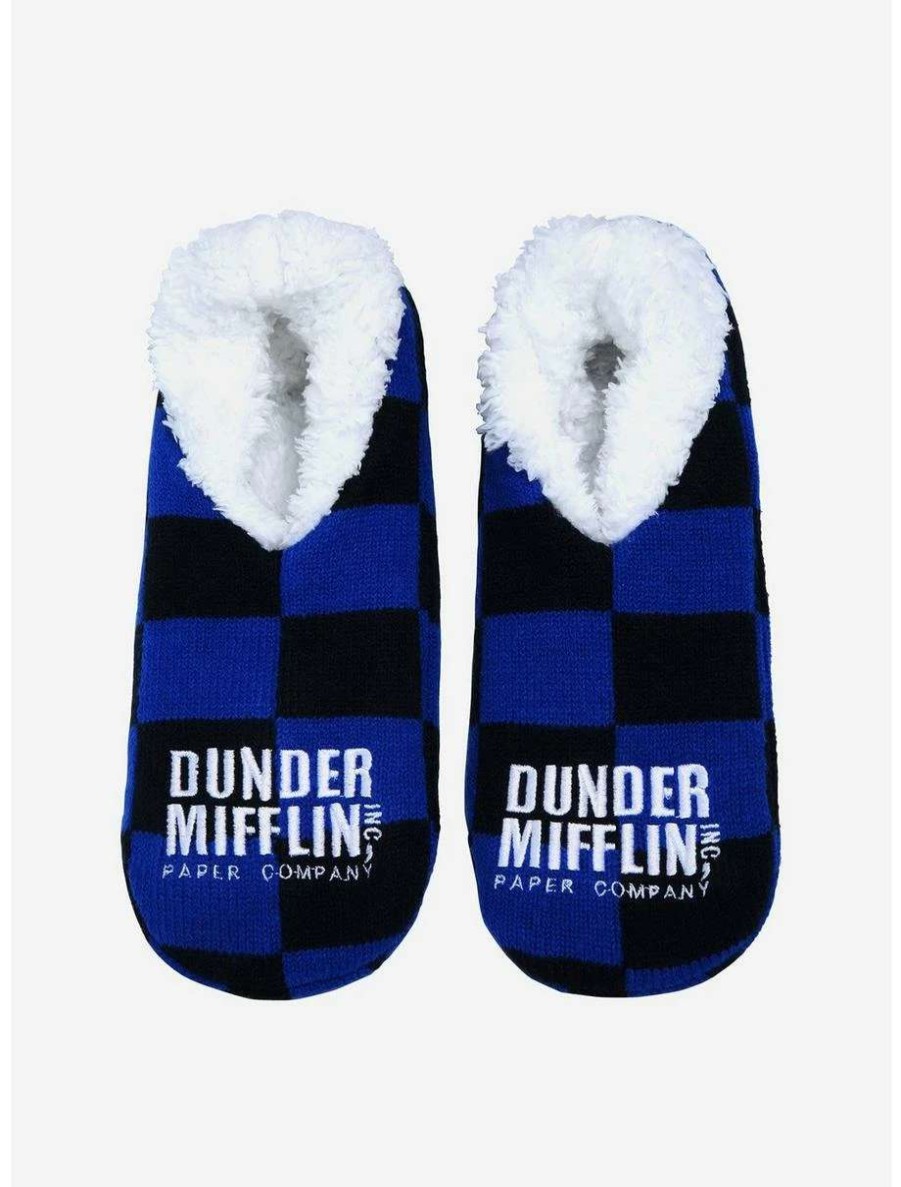 Comedy * | Comedy The Office Dunder Mifflin Logo Slipper Socks Boxlunch Exclusive