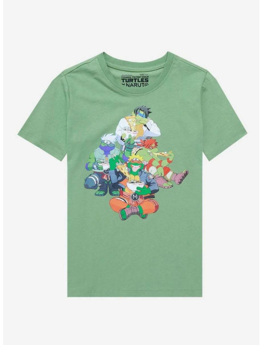 Anime * | Anime Teenage Mutant Ninja Turtles X Naruto Group Shot Youth T-Shirt Boxlunch Exclusive