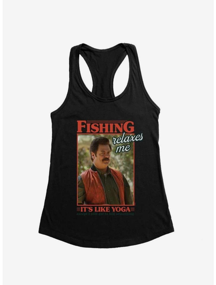 Comedy * | Comedy Parks And Recreation Fishing Like Yoga Womens Tank Top