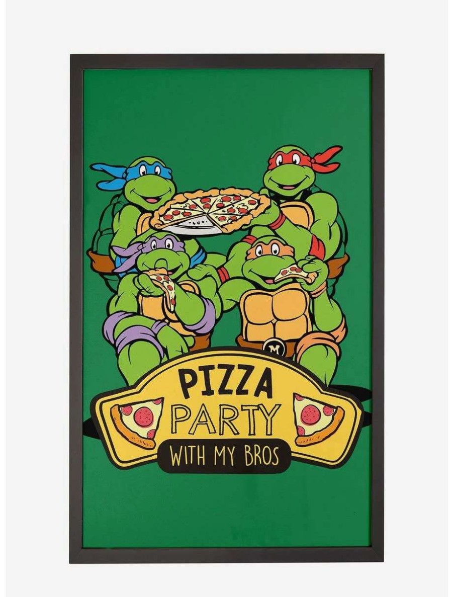 Cartoons * | Cartoons Teenage Mutant Ninja Turtles Pizza Party Framed Poster