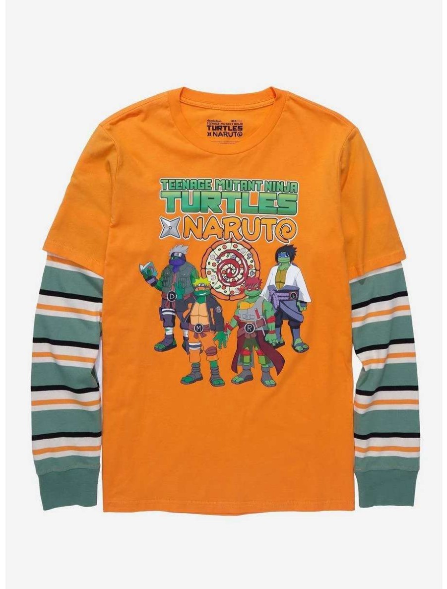 Anime * | Anime Teenage Mutant Ninja Turtles X Naruto Layered Long Sleeve T-Shirt Boxlunch Exclusive