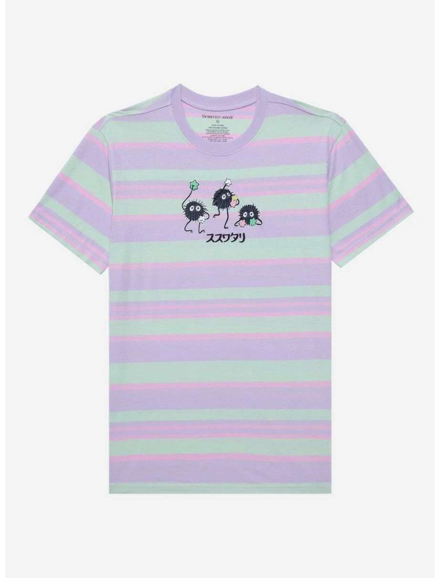 Anime * | Anime Studio Ghibli Spirited Away Soot Sprites Embroidered Striped T-Shirt Boxlunch Exclusive